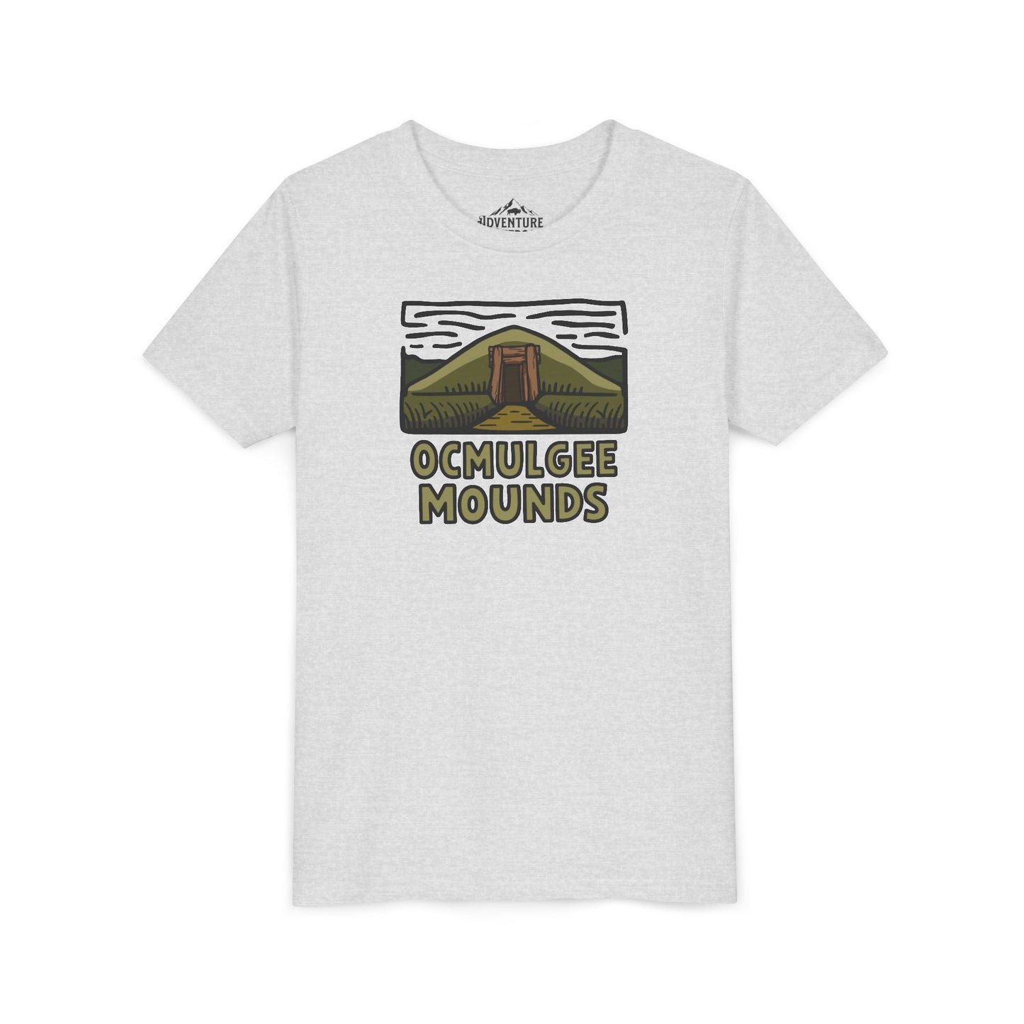Wholesale Youth Ocmulgee Mounds T-shirt Ash Adventure and Outdoors Themed Kids clothes