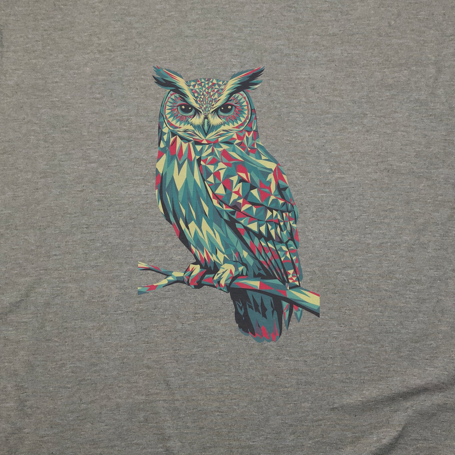 Horned Owl Mosaic T-Shirt Adventure and Outdoors Themed T-Shirt