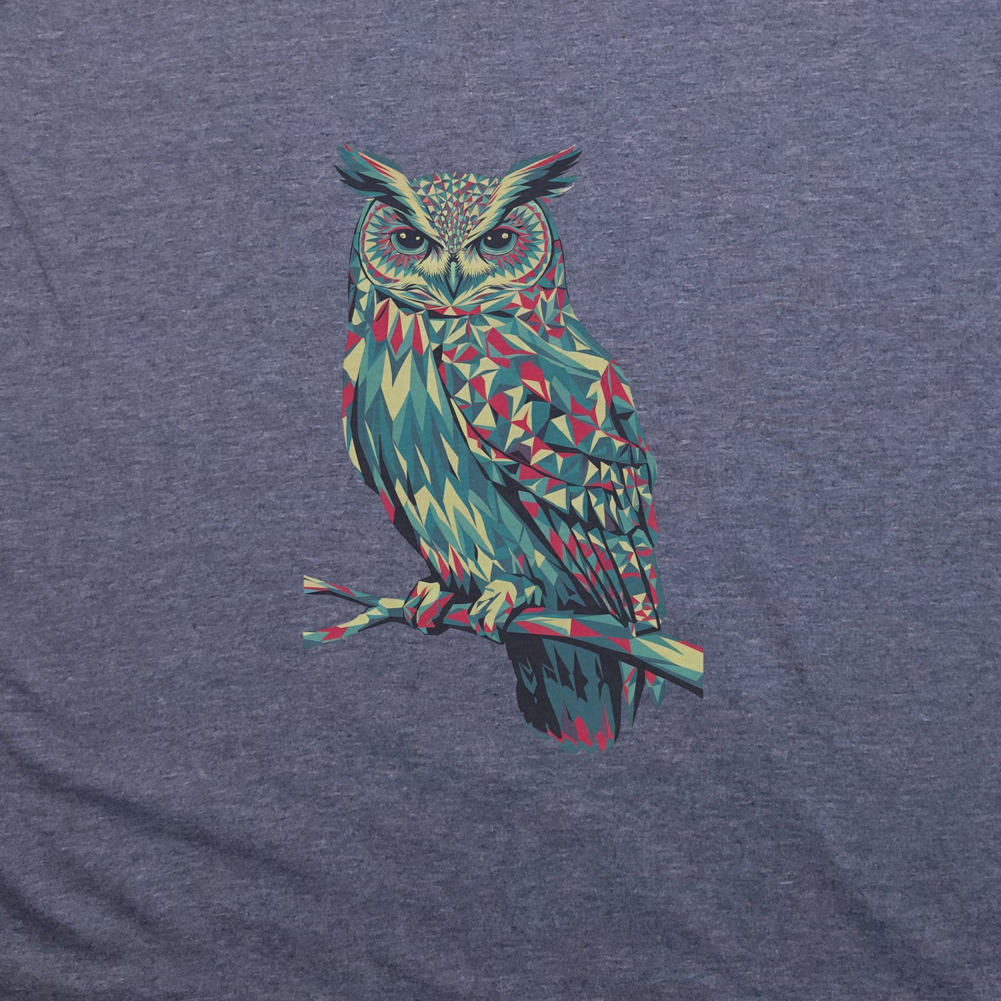 Horned Owl Mosaic T-Shirt Adventure and Outdoors Themed T-Shirt