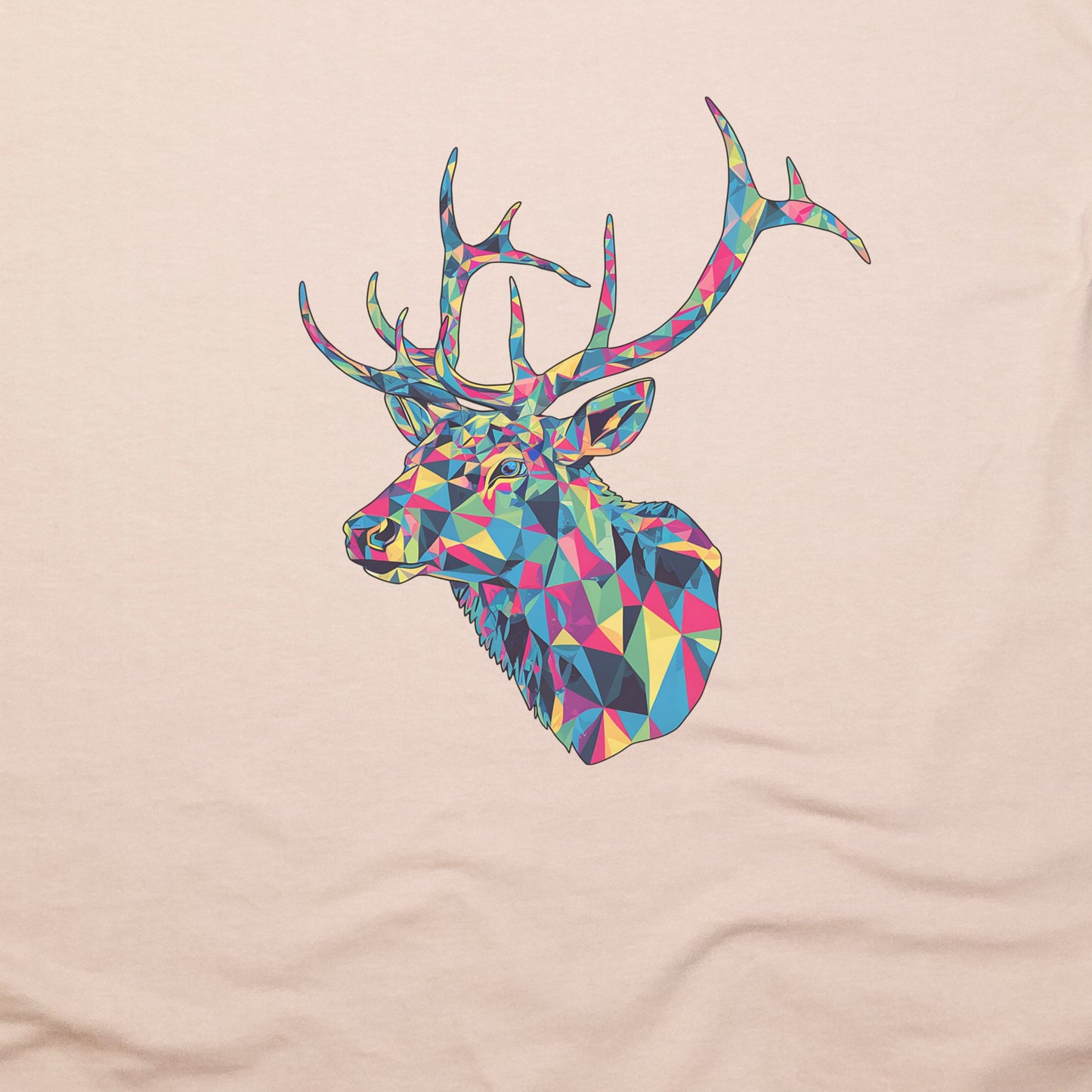 Elk Mosaic T-Shirt Adventure and Outdoors Themed T-Shirt