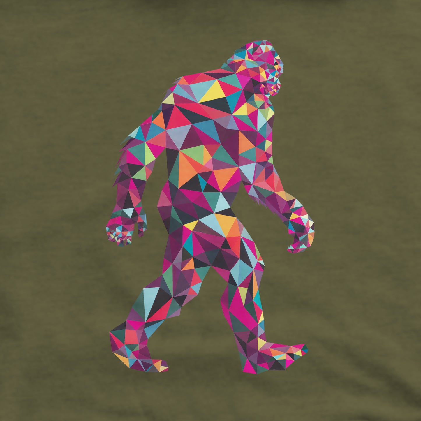 Sasquatch Mosaic Crewneck Sweatshirt Adventure and Outdoors Themed Sweatshirt