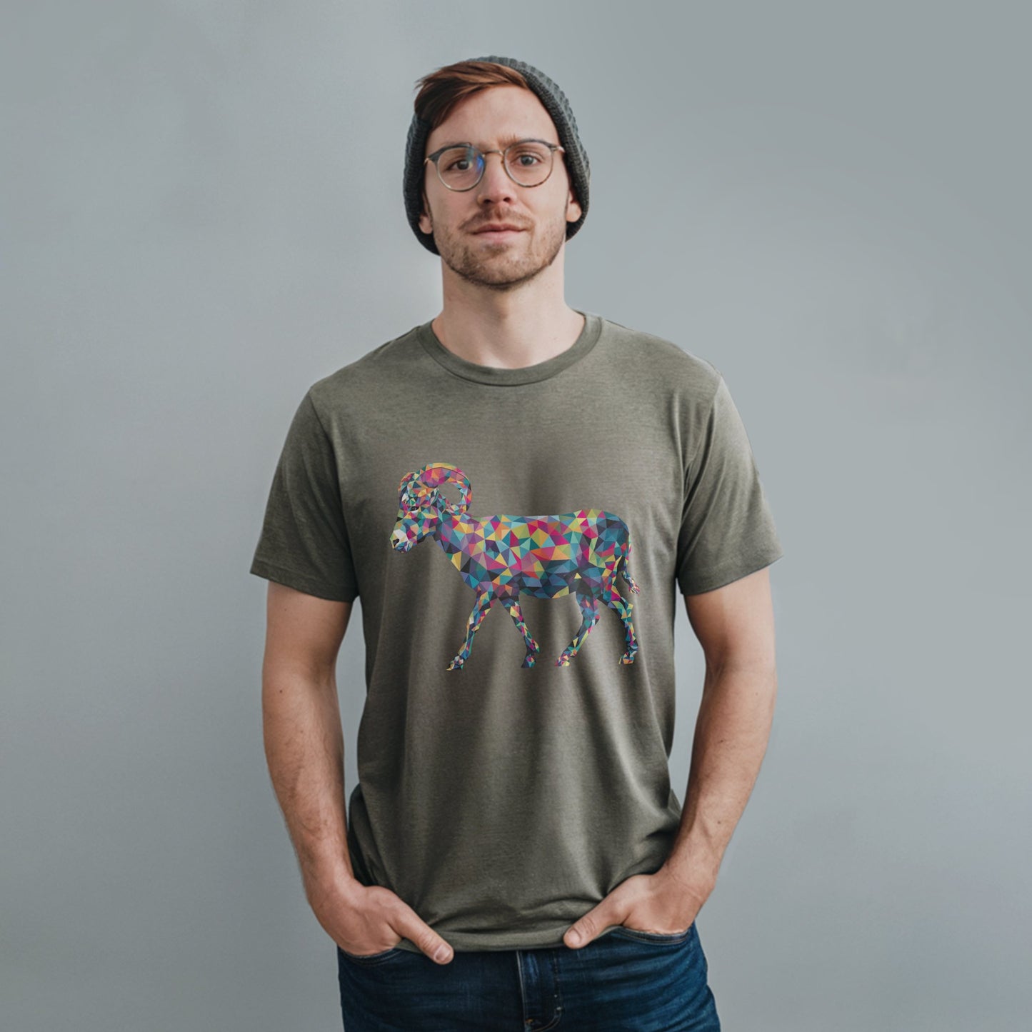 Ram Mosaic T-Shirt Adventure and Outdoors Themed T-Shirt