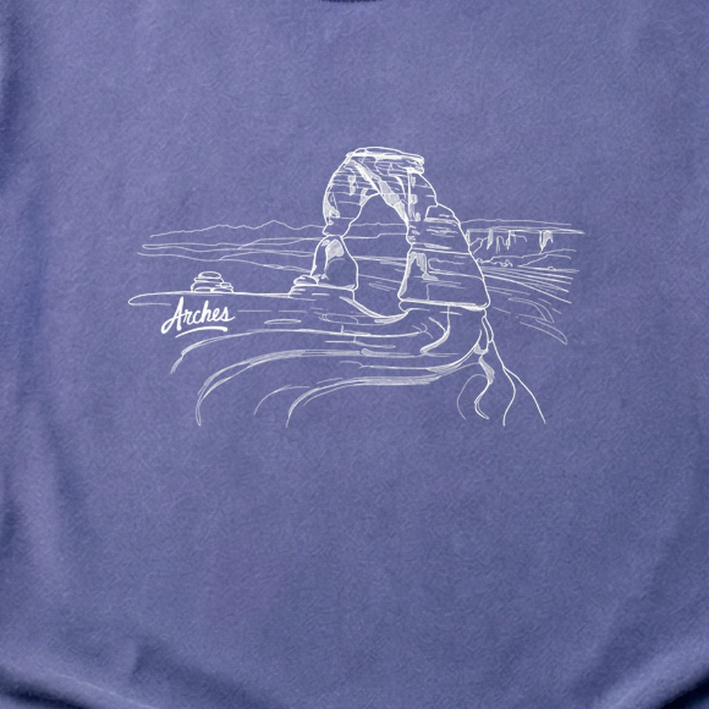 Arches Line Drawing Cotton T-Shirt