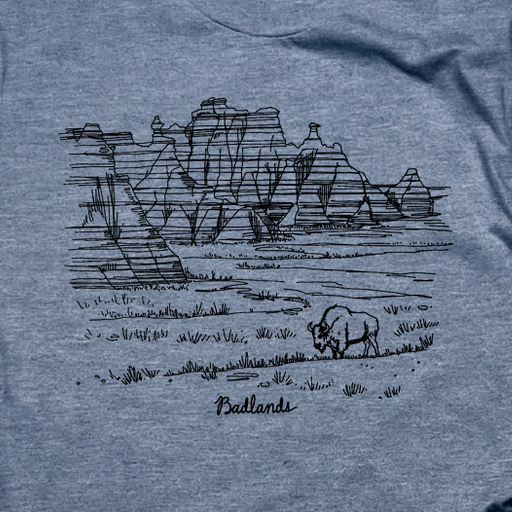 Badlands Line Drawing T-Shirt