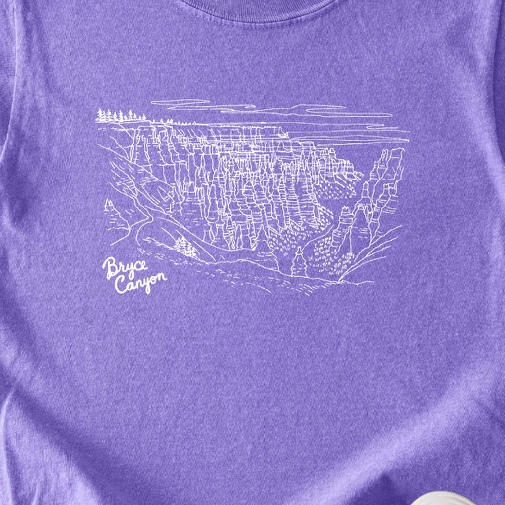 Bryce Line Drawing Kids Cotton T-Shirt