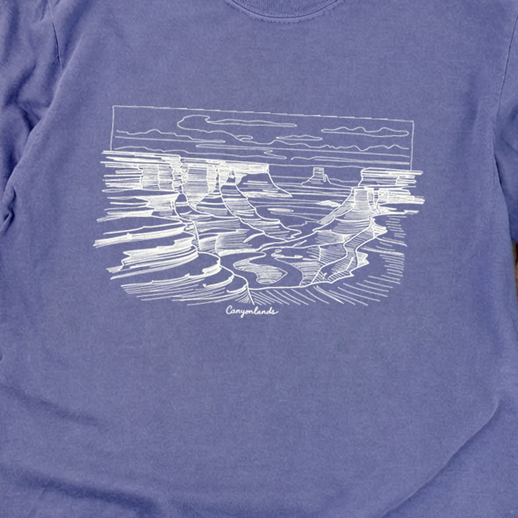 Canyonlands Line Drawing Cotton Long Sleeve