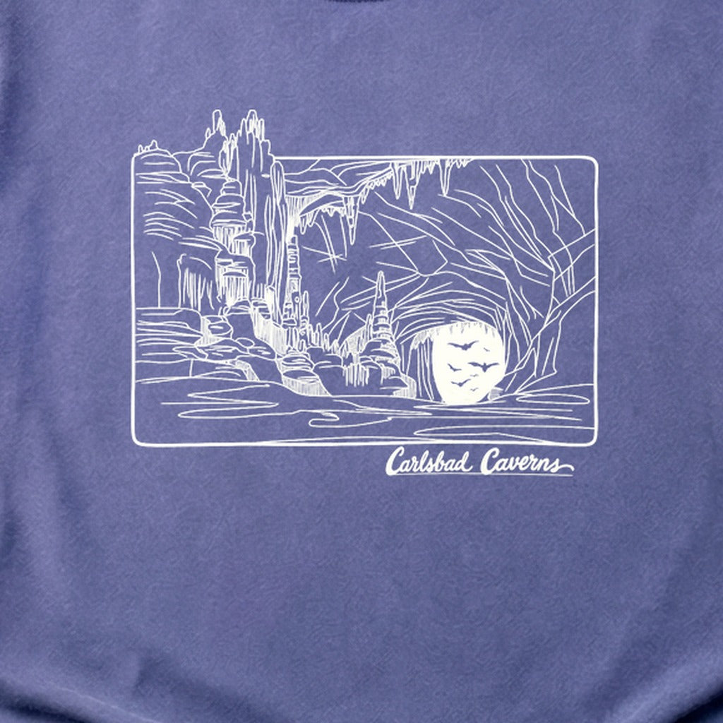 Carlsbad Caverns Line Drawing Cotton T-Shirt