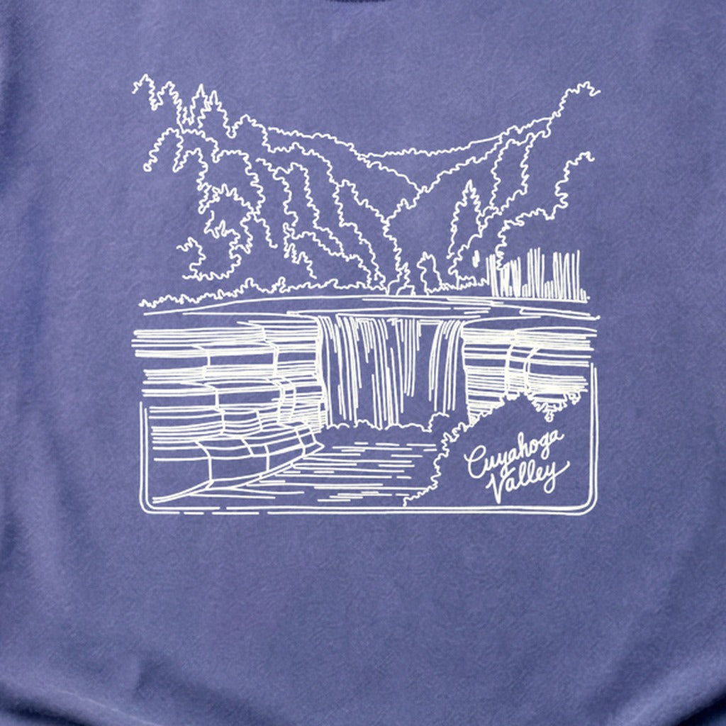 Cuyahoga Valley Line Drawing Cotton T-Shirt