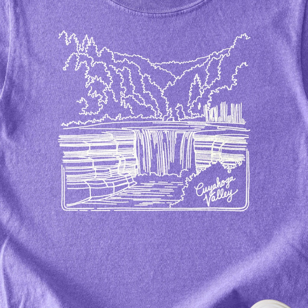 Cuyahoga Valley Line Drawing Kids Cotton T-Shirt