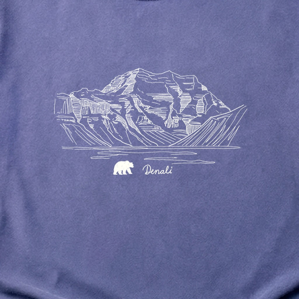 Denali Line Drawing Cotton T-Shirt