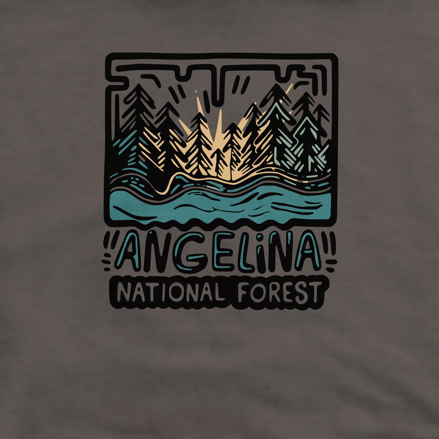 Angelina National Forest Crewneck Sweatshirt Adventure and Outdoors Themed Sweatshirt