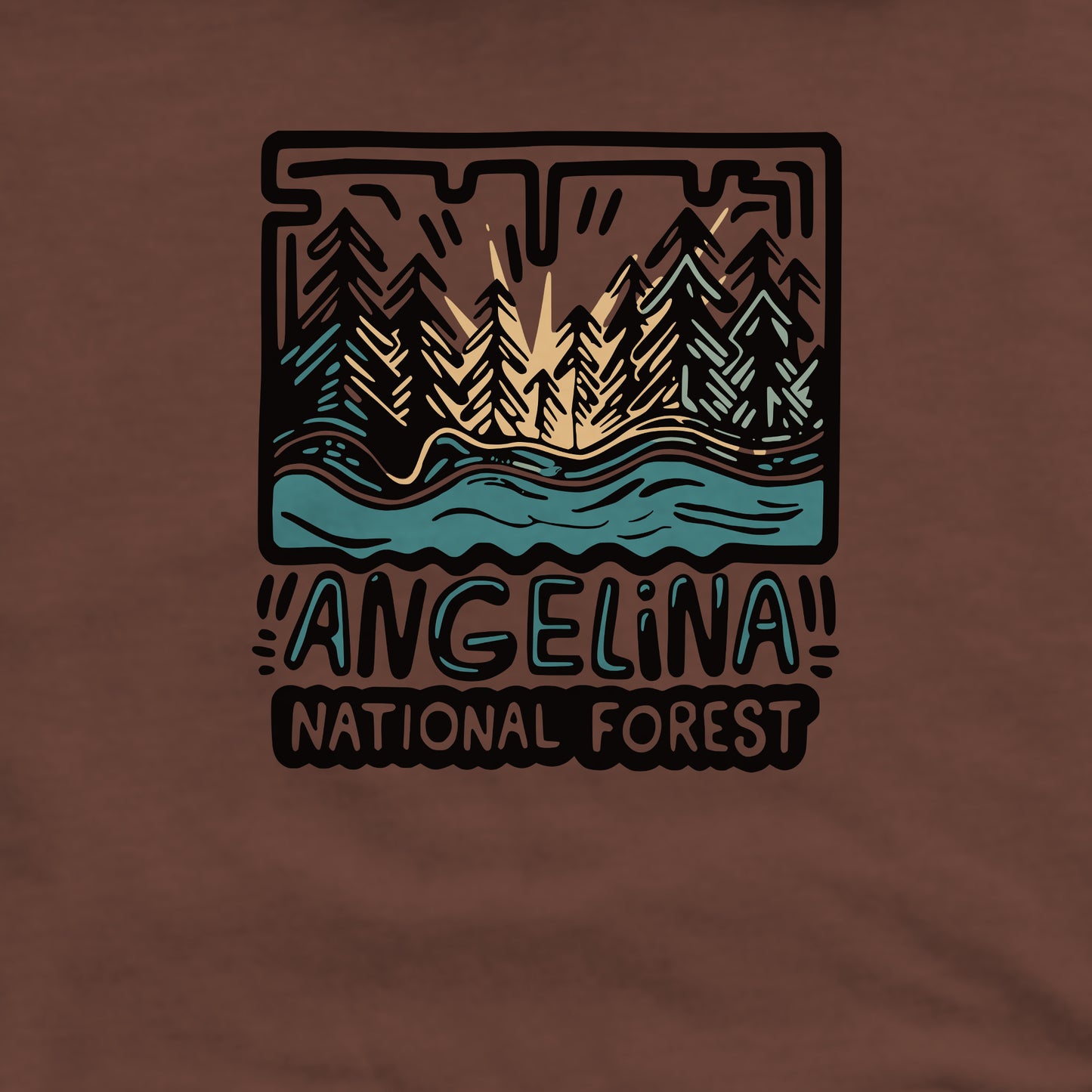 Angelina National Forest Crewneck Sweatshirt Adventure and Outdoors Themed Sweatshirt