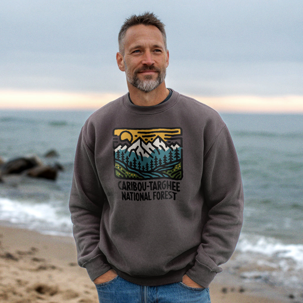 Caribou-Targhee National Forest Crewneck Sweatshirt Adventure and Outdoors Themed Sweatshirt