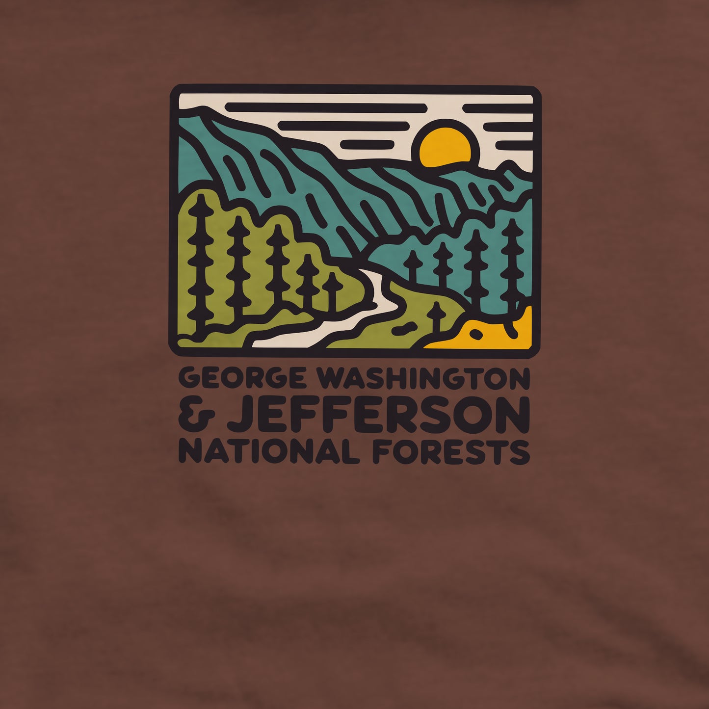 George Washington and Jefferson National Forests Crewneck Sweatshirt Adventure and Outdoors Themed Sweatshirt