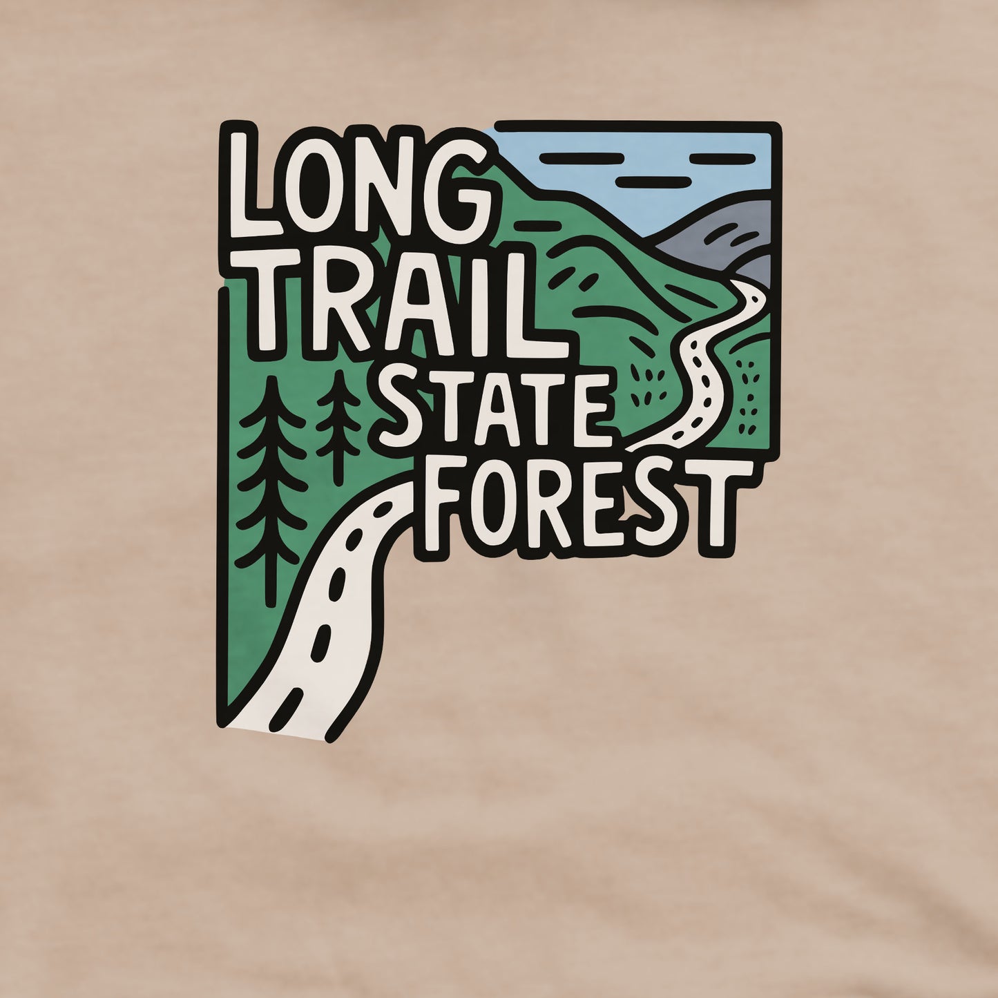 Long Trail State Forest Crewneck Sweatshirt Adventure and Outdoors Themed Sweatshirt