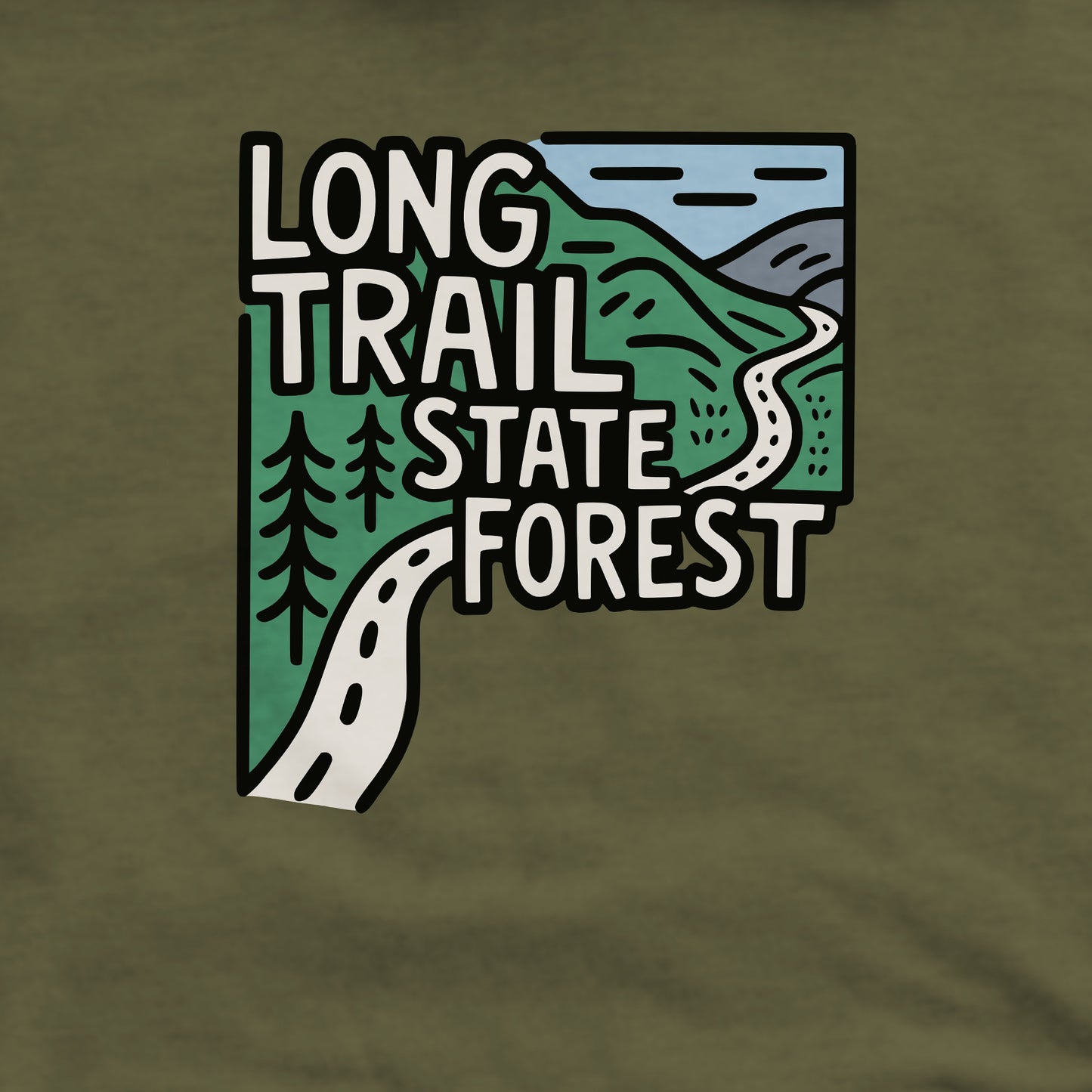 Long Trail State Forest Crewneck Sweatshirt Adventure and Outdoors Themed Sweatshirt