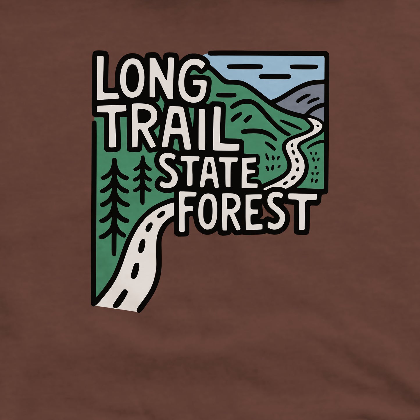 Long Trail State Forest Crewneck Sweatshirt Adventure and Outdoors Themed Sweatshirt