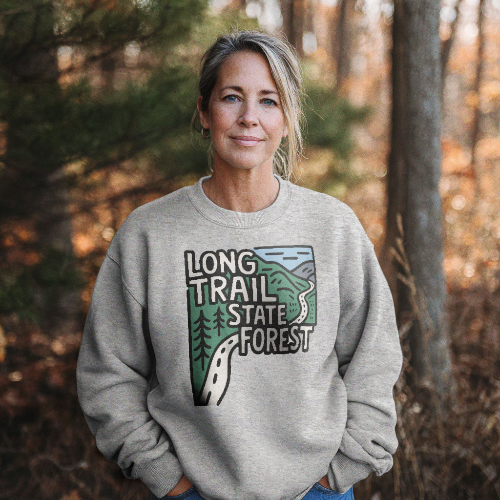 Long Trail State Forest Crewneck Sweatshirt Adventure and Outdoors Themed Sweatshirt