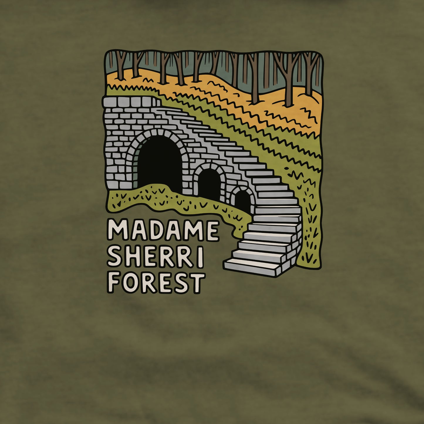 Madame Sherri Forest Crewneck Sweatshirt Adventure and Outdoors Themed Sweatshirt