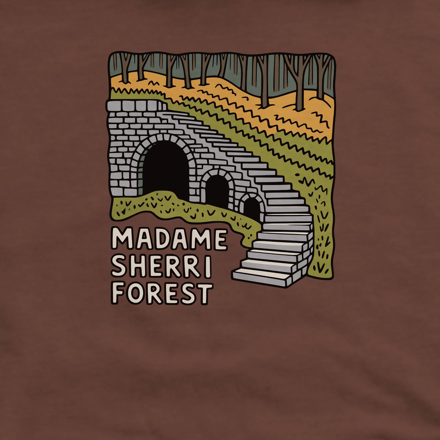 Madame Sherri Forest Crewneck Sweatshirt Adventure and Outdoors Themed Sweatshirt