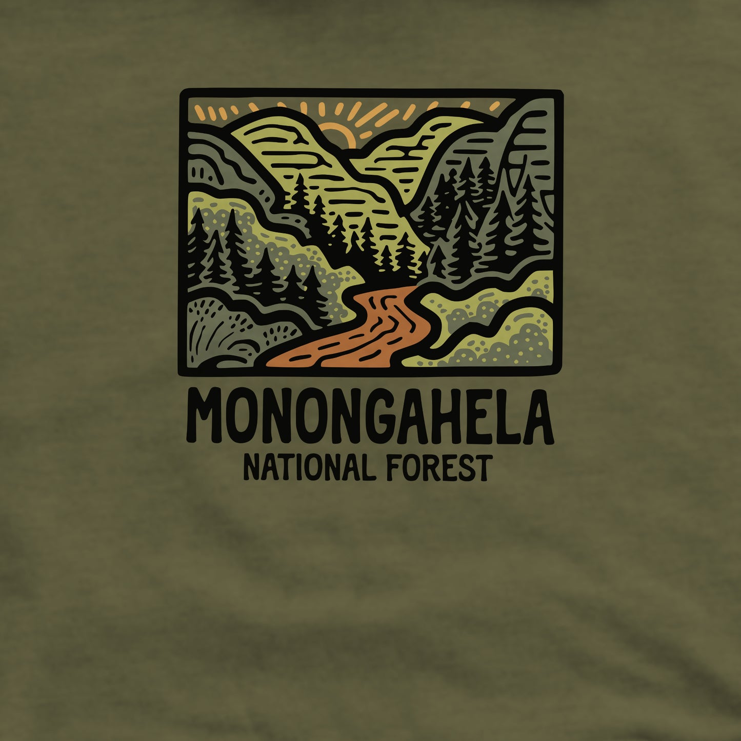 Monongahela National Forest Crewneck Sweatshirt Adventure and Outdoors Themed Sweatshirt
