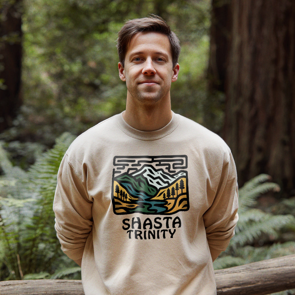 Shasta-Trinity National Forest Crewneck Sweatshirt Adventure and Outdoors Themed Sweatshirt