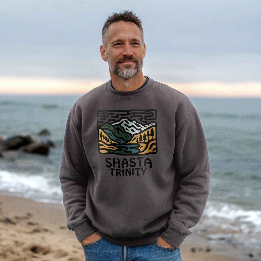 Shasta-Trinity National Forest Crewneck Sweatshirt Adventure and Outdoors Themed Sweatshirt