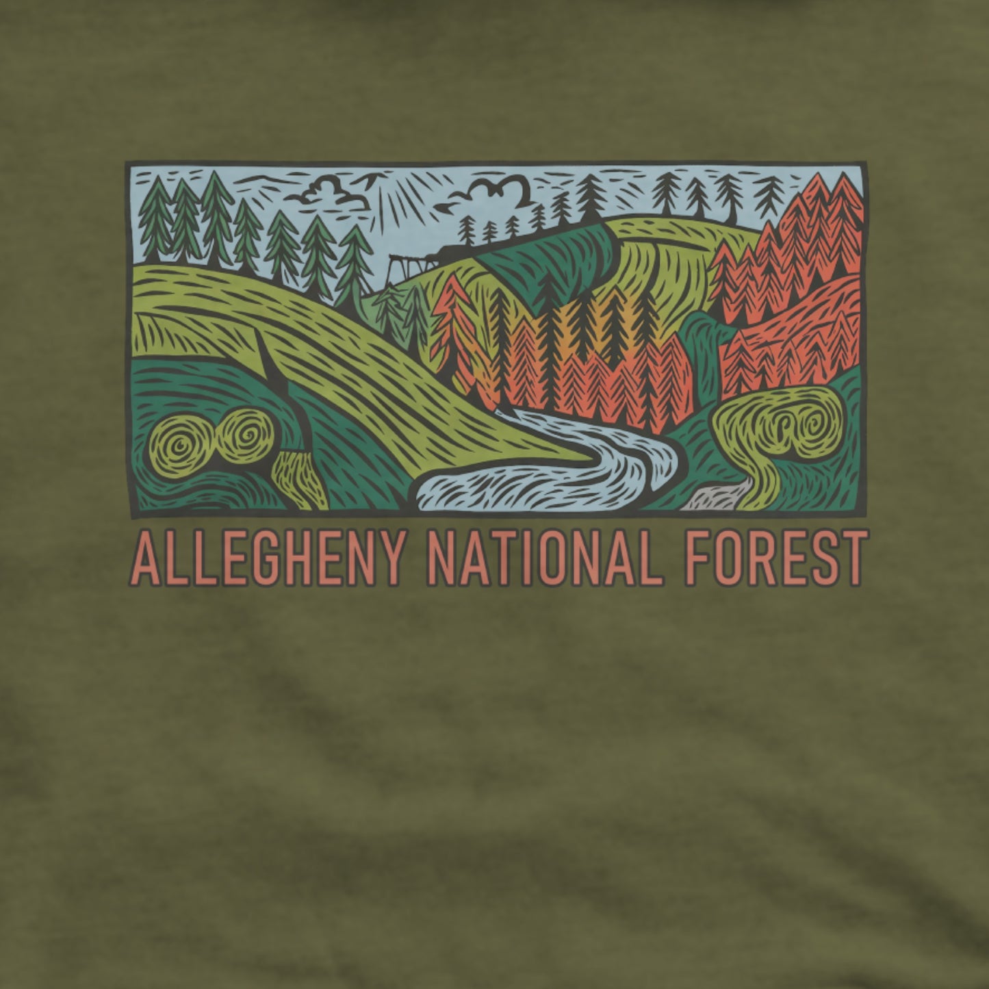 Allegheny National Forest Hoodie Adventure and Outdoors Themed Hoodie