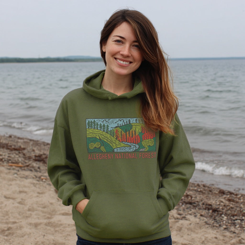 Allegheny National Forest Hoodie Adventure and Outdoors Themed Hoodie