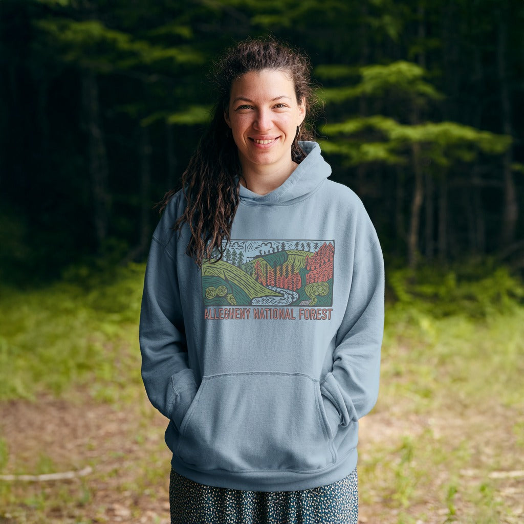 Allegheny National Forest Hoodie Adventure and Outdoors Themed Hoodie