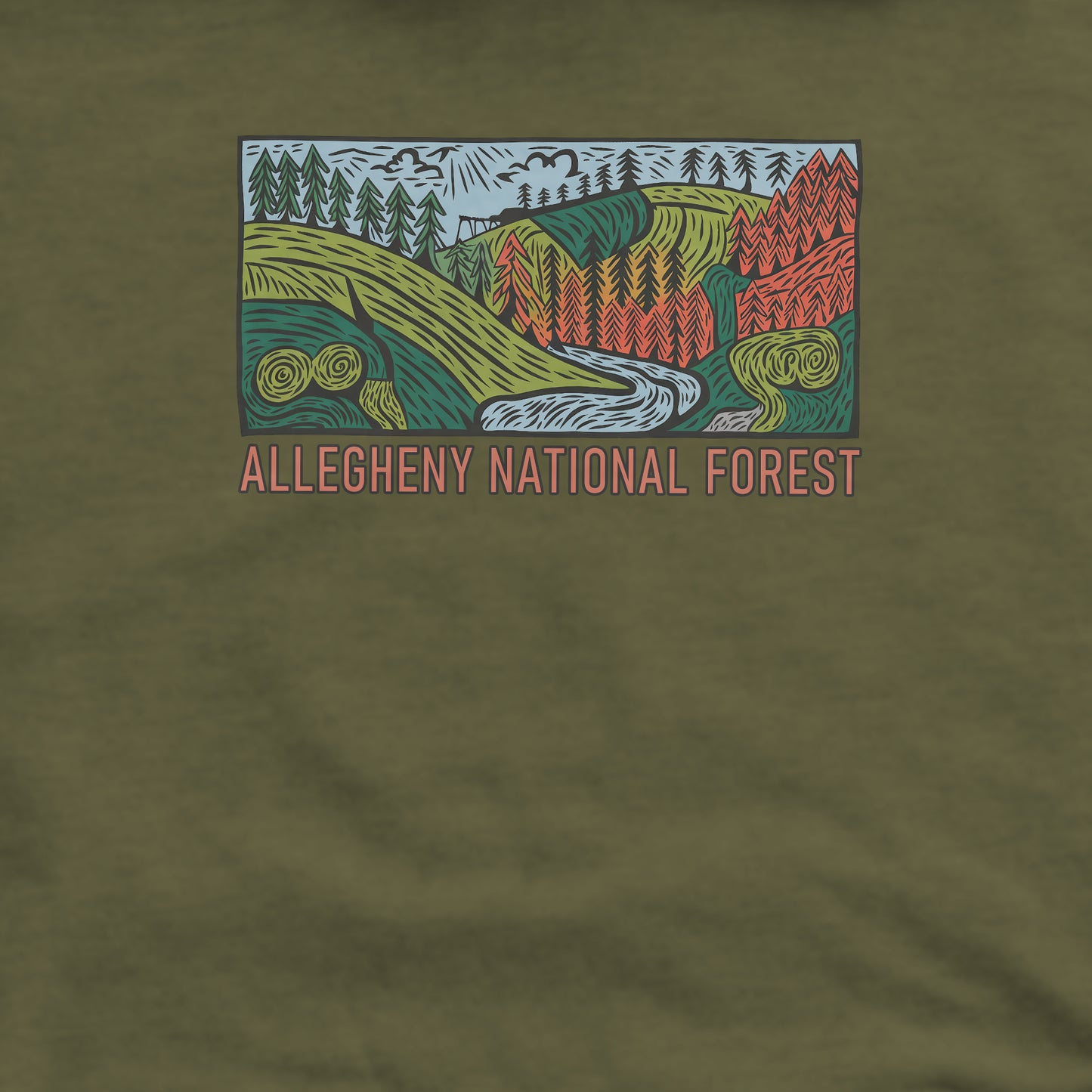 Allegheny National Forest Crewneck Sweatshirt Adventure and Outdoors Themed Sweatshirt