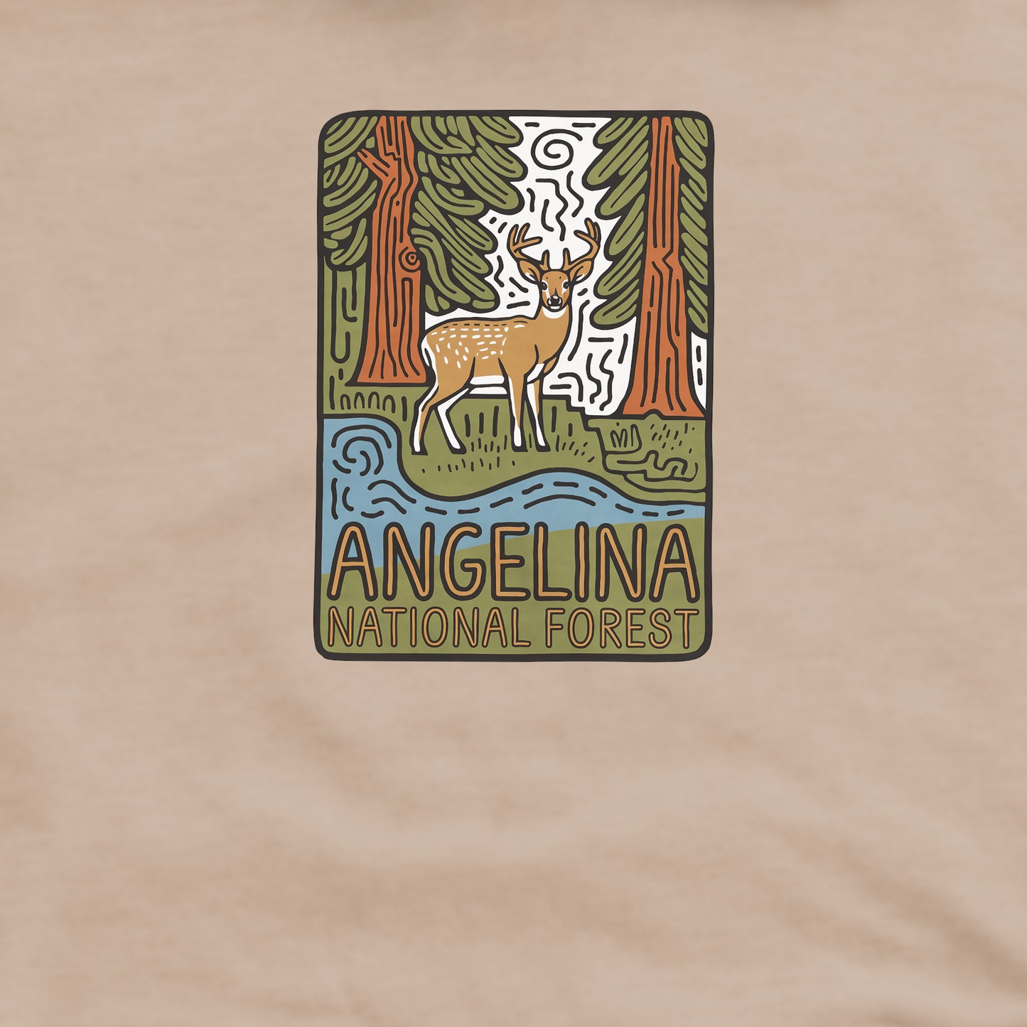 Angelina National Forest Crewneck Sweatshirt Adventure and Outdoors Themed Sweatshirt