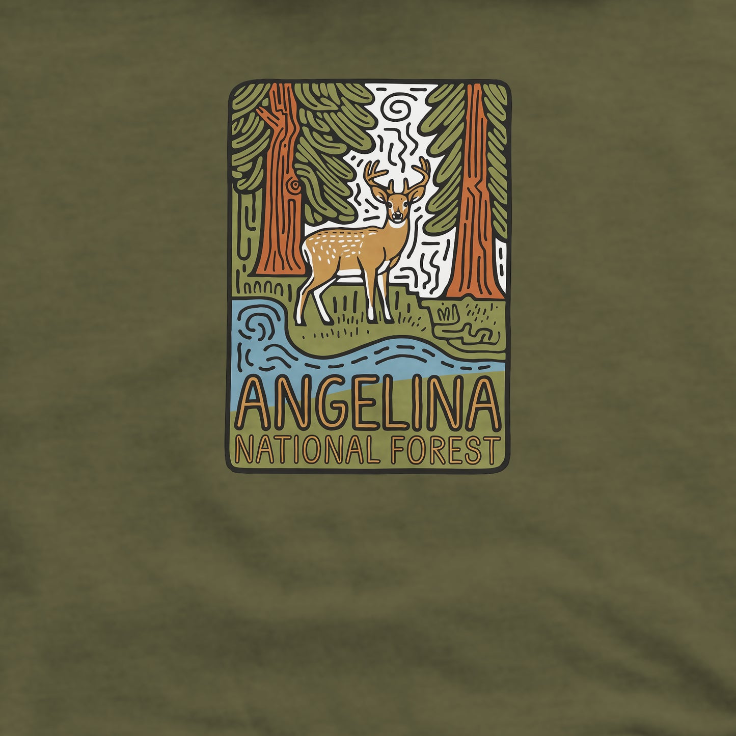 Angelina National Forest Crewneck Sweatshirt Adventure and Outdoors Themed Sweatshirt