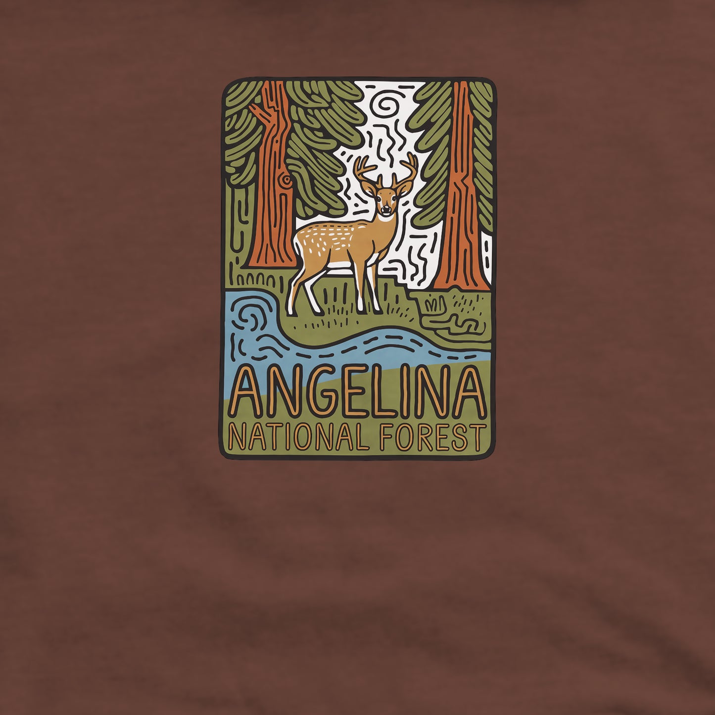 Angelina National Forest Crewneck Sweatshirt Adventure and Outdoors Themed Sweatshirt