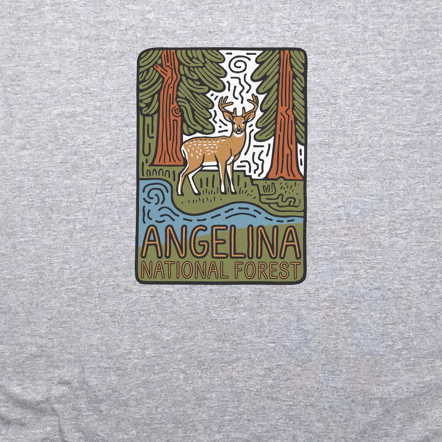 Angelina National Forest Crewneck Sweatshirt Adventure and Outdoors Themed Sweatshirt