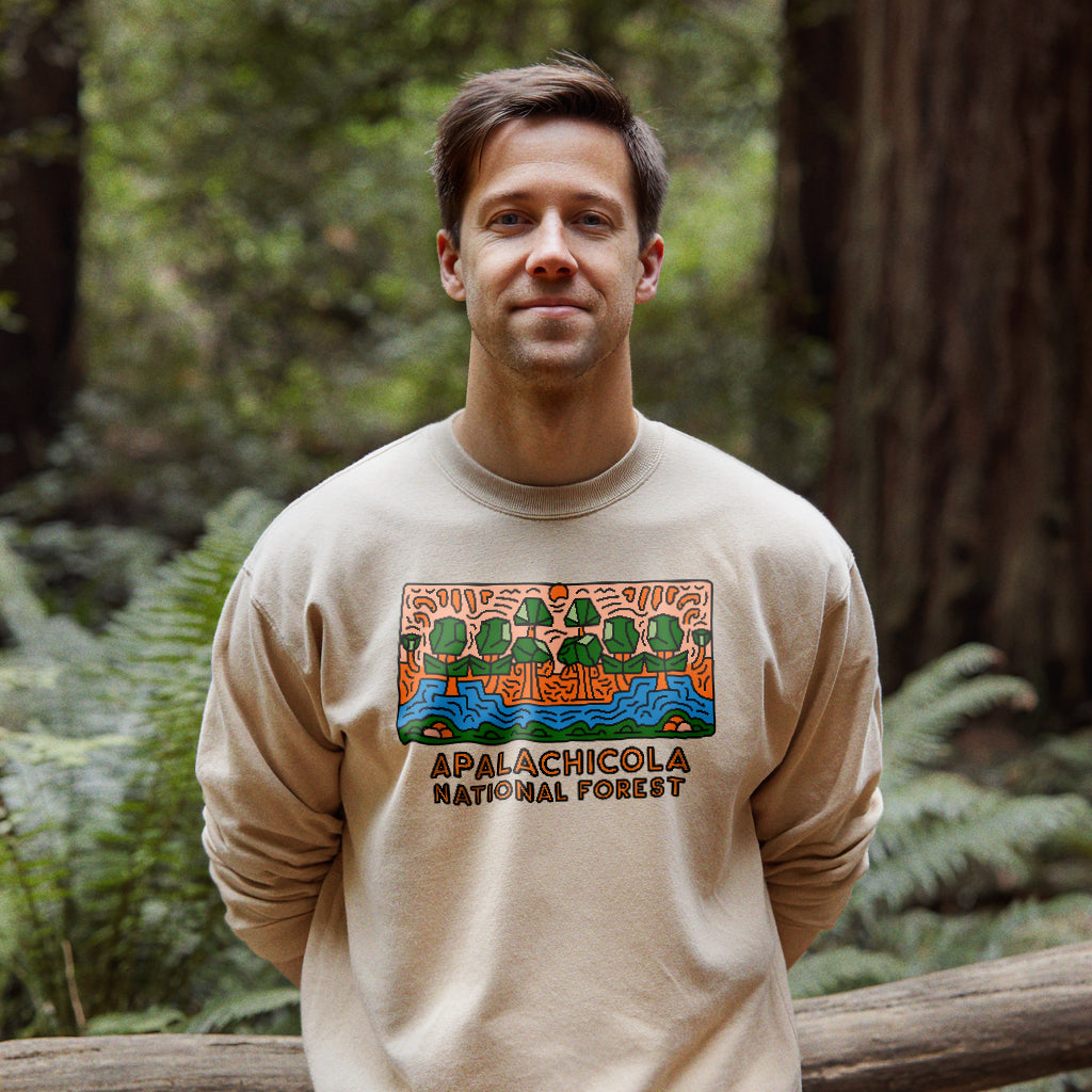 Apalachicola National Forest Crewneck Sweatshirt Adventure and Outdoors Themed Sweatshirt