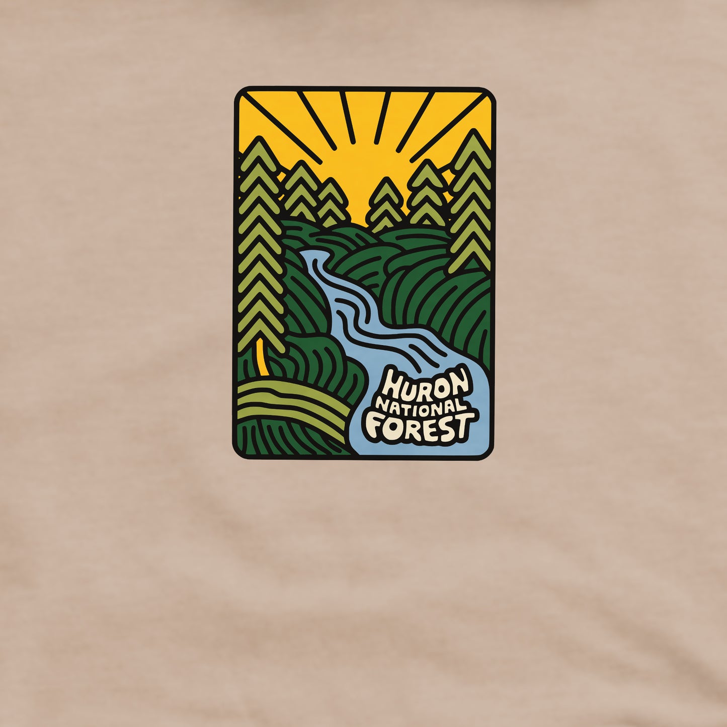 Huron National Forest Crewneck Sweatshirt Adventure and Outdoors Themed Sweatshirt