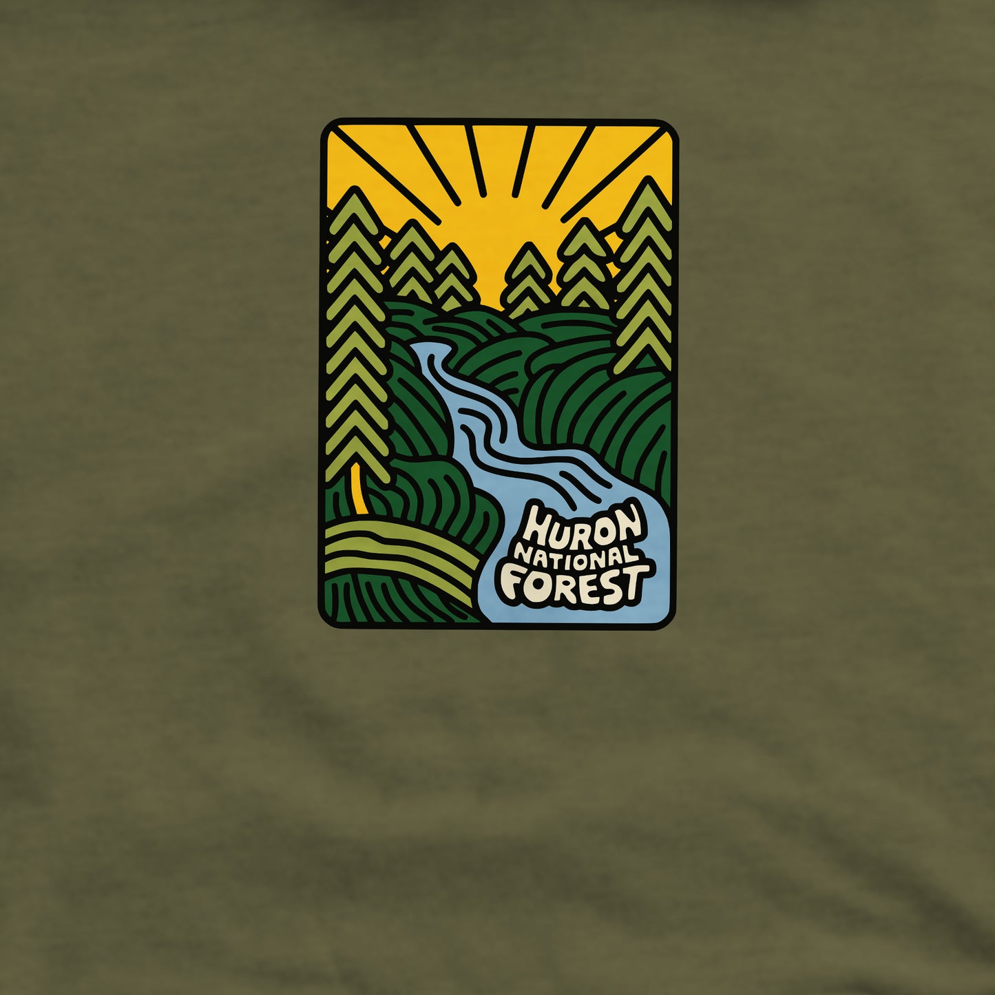 Huron National Forest Crewneck Sweatshirt Adventure and Outdoors Themed Sweatshirt