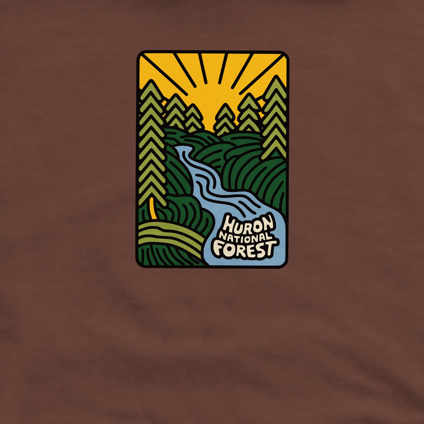 Huron National Forest Crewneck Sweatshirt Adventure and Outdoors Themed Sweatshirt