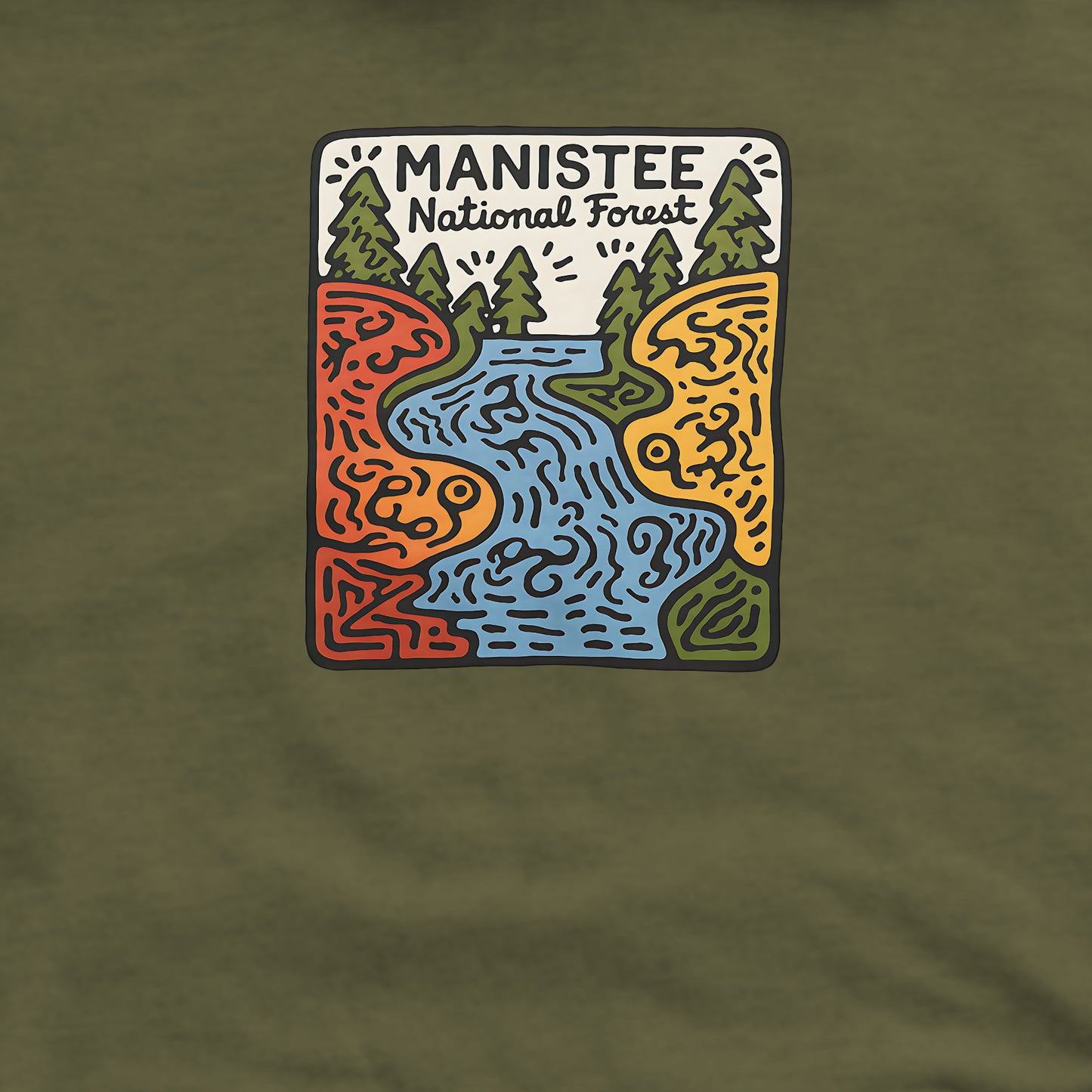 Manistee National Forest Crewneck Sweatshirt Adventure and Outdoors Themed Sweatshirt