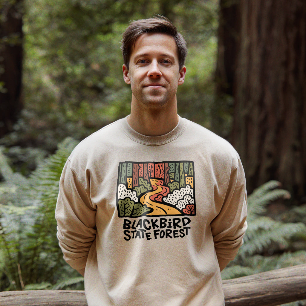 Blackbird State Forest Crewneck Sweatshirt Adventure and Outdoors Themed Sweatshirt