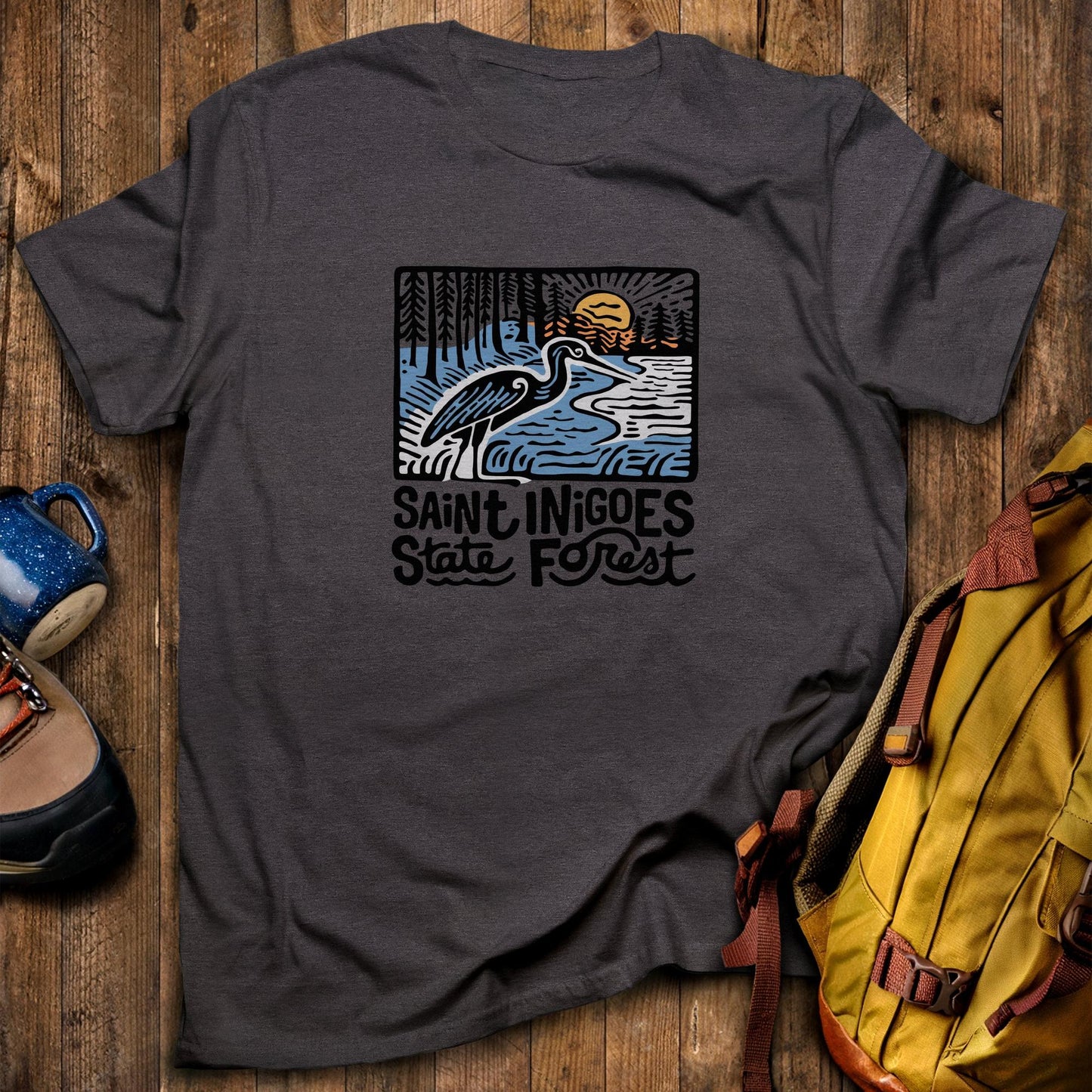 Saint Inigoes State Forest T-Shirt Dark Heather Adventure and Outdoors Themed T-Shirt
