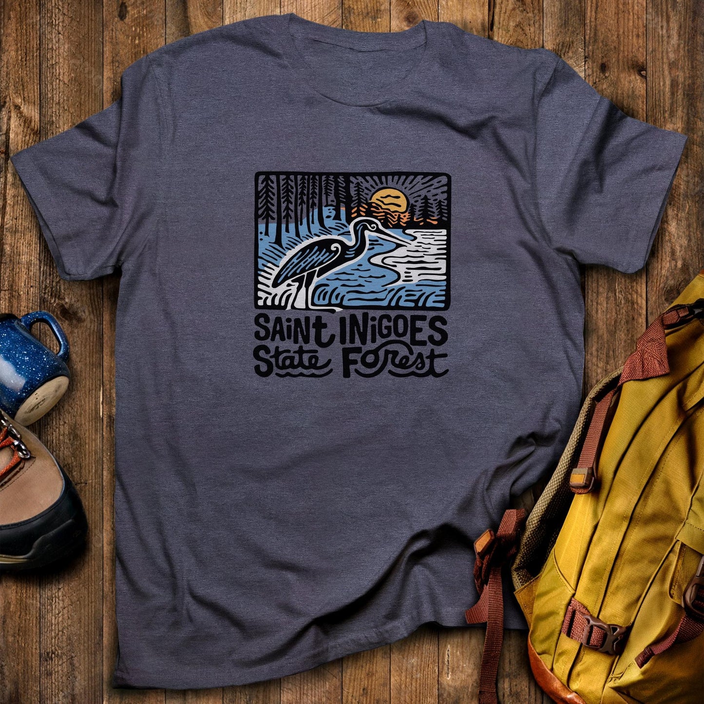 Saint Inigoes State Forest T-Shirt Heather Navy Adventure and Outdoors Themed T-Shirt