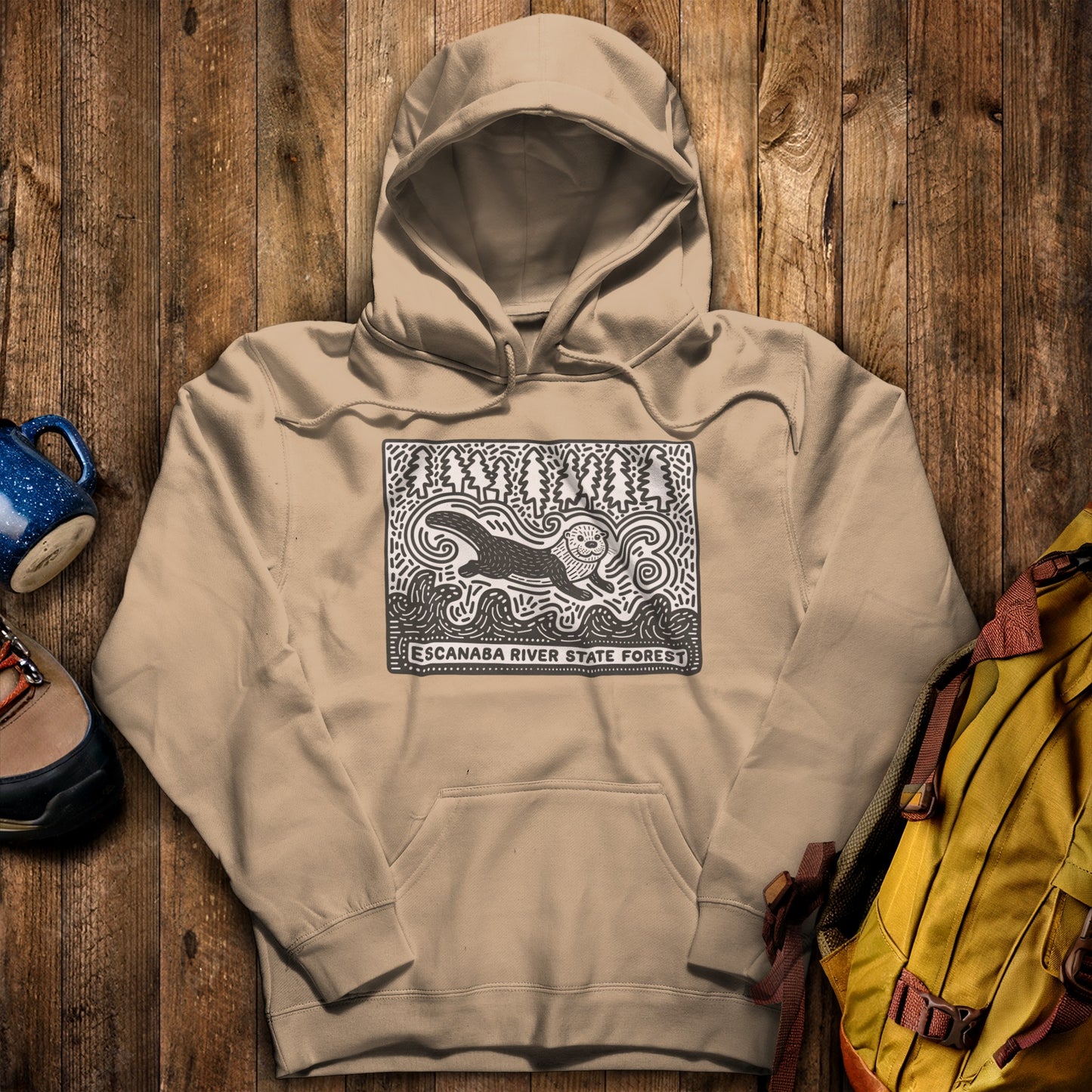 Escanaba River State Forest Hoodie Sand Adventure and Outdoors Themed Hoodie
