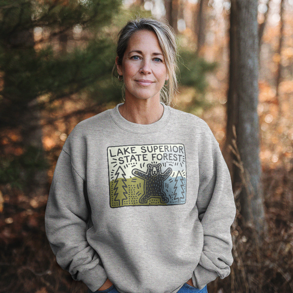 Lake Superior State Forest Crewneck Sweatshirt Adventure and Outdoors Themed Sweatshirt