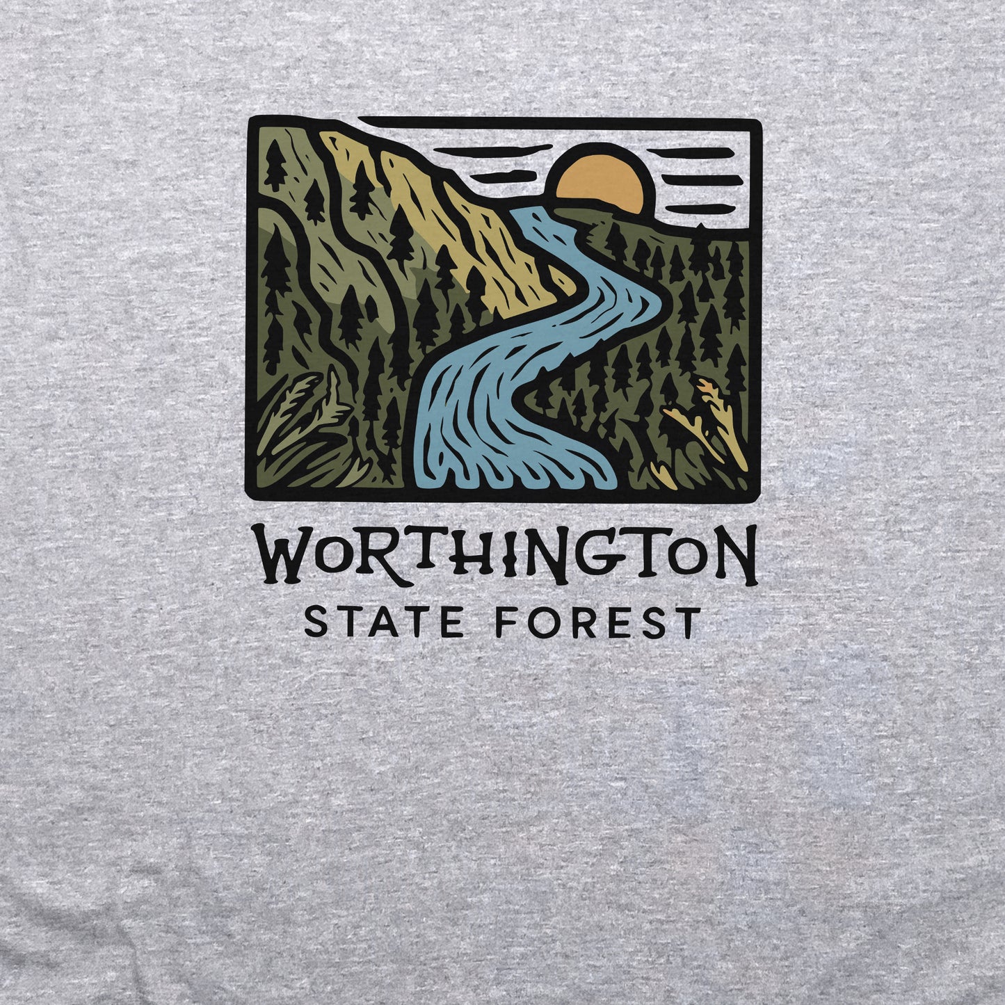 Worthington State Forest Crewneck Sweatshirt Adventure and Outdoors Themed Sweatshirt