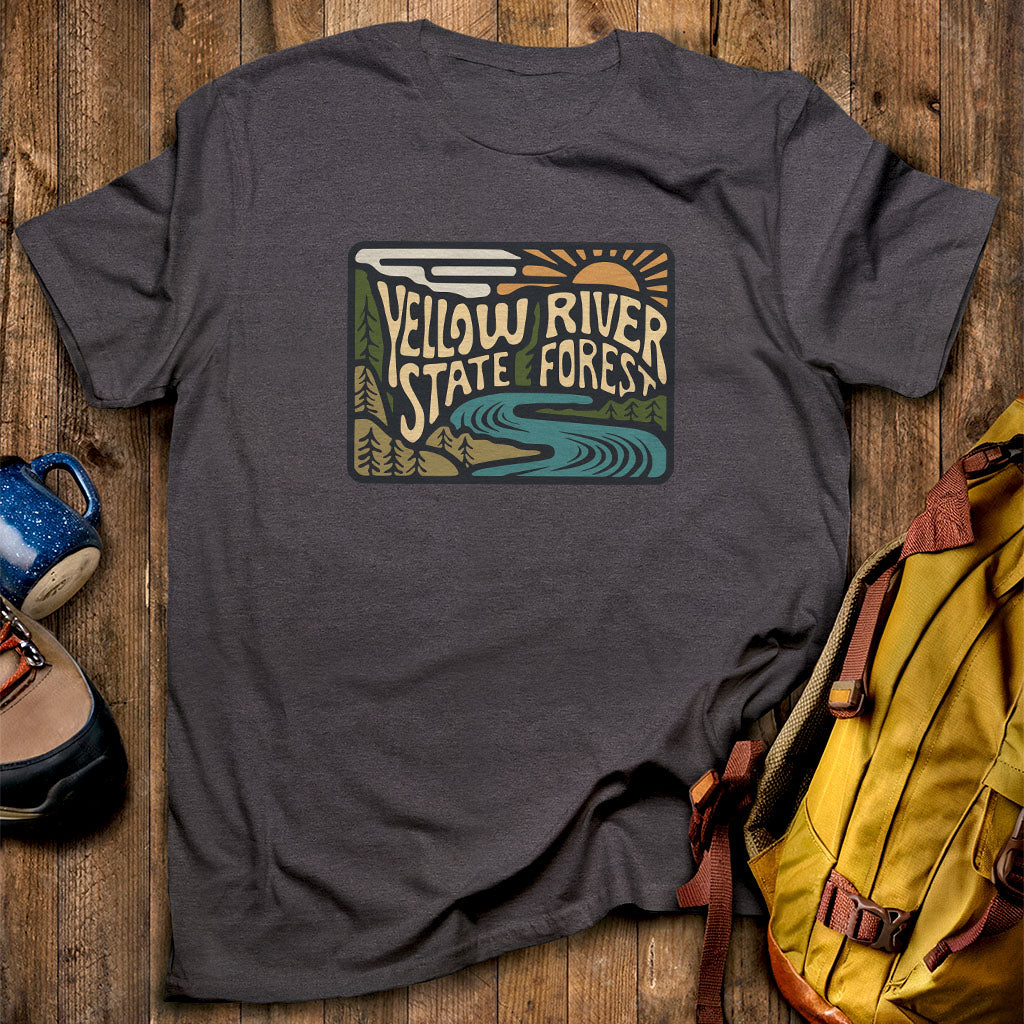 Yellow River State Forest T-Shirt Dark Heather Adventure and Outdoors Themed T-Shirt