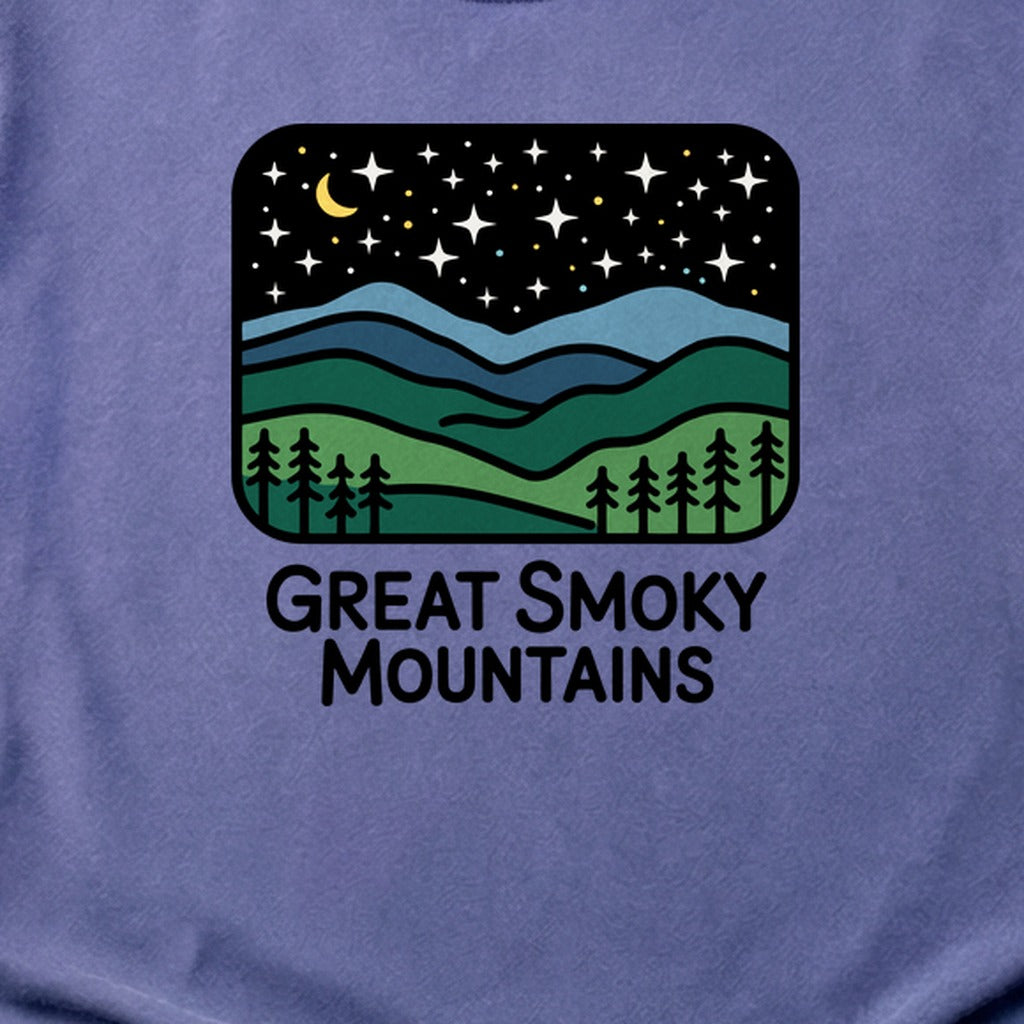 Great Smoky Mountains at Night Cotton T-Shirt