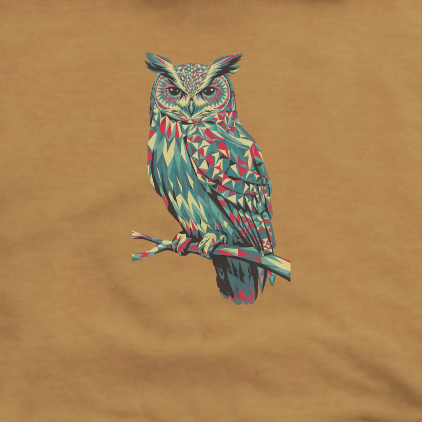 Horned Owl Mosaic Hoodie Adventure and Outdoors Themed Hoodie