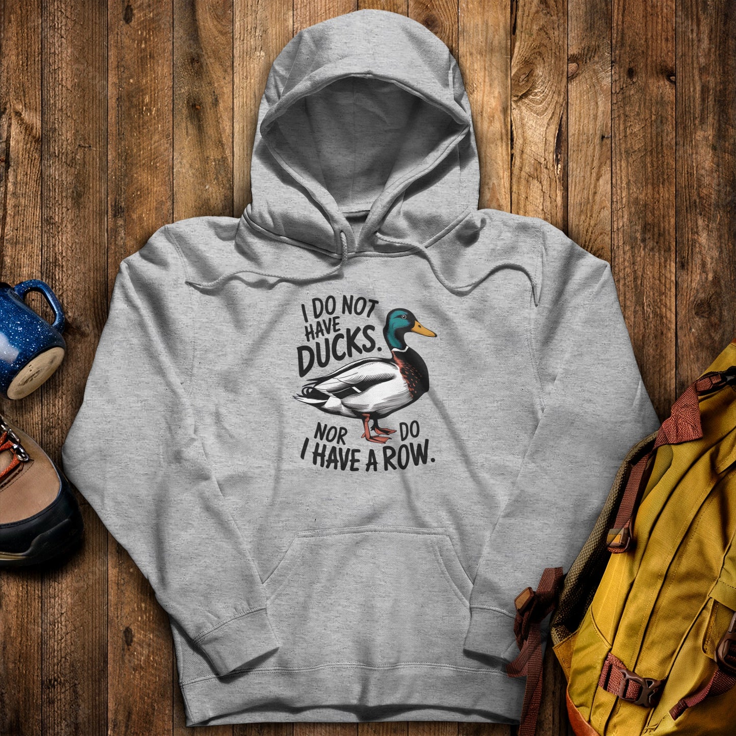 Ducks in a Row Hoodie Sport Grey Adventure and Outdoors Themed Hoodie
